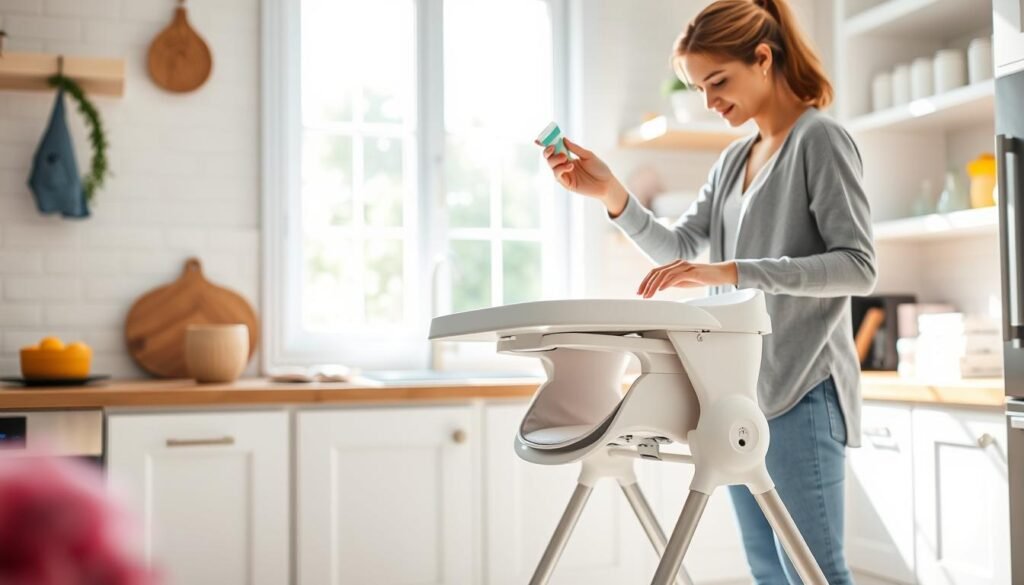 Cleaning portable high chair