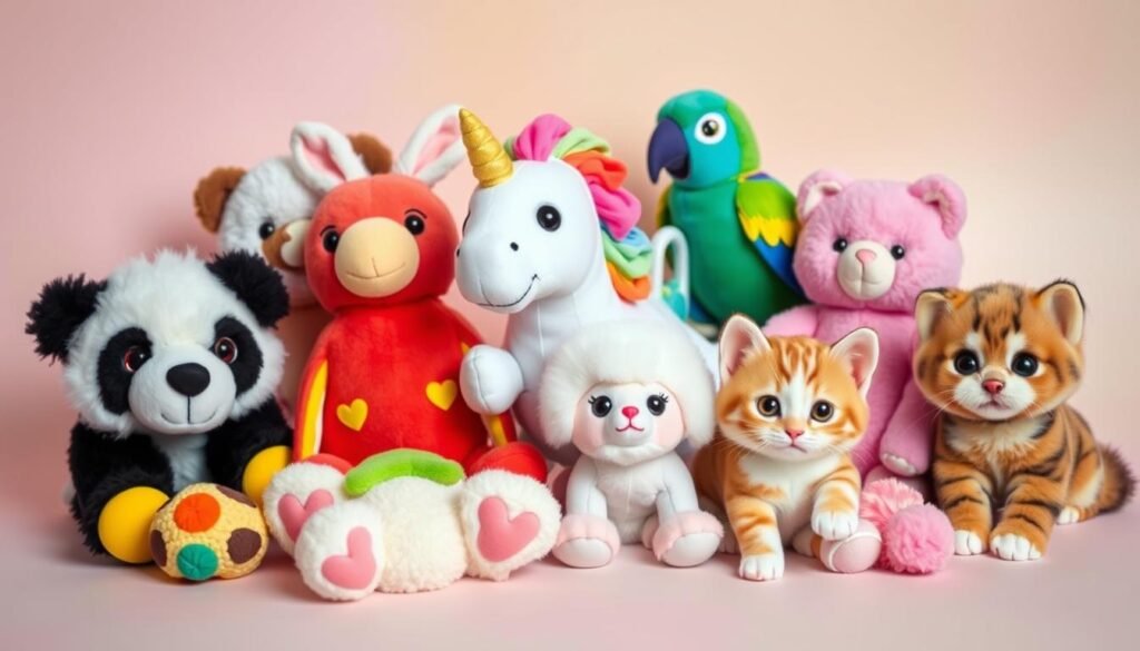 diverse plushie collection