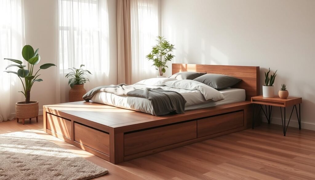 space saving platform bed