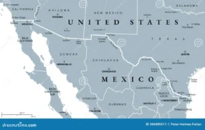 map of usa and mexico