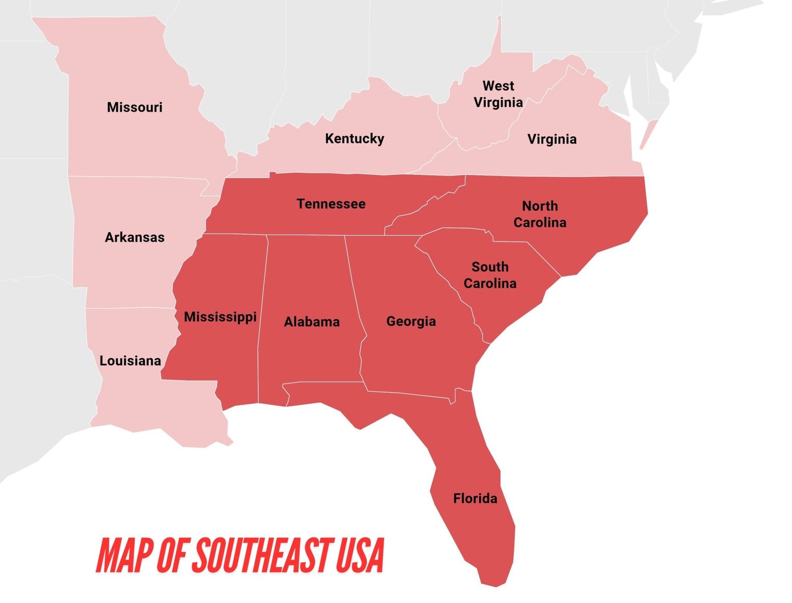 Map Of Southeast USA Explore Best Major Cities And Attractions 2025 Map Of Southeast USA 2048x1559