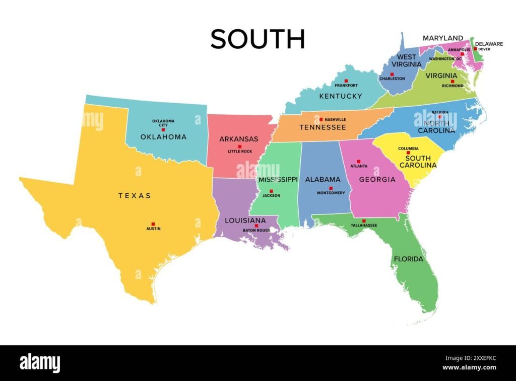 Map Of Southern USA Best Routes For Road Trips 2025 Map Of Southern USA 1 1024x757