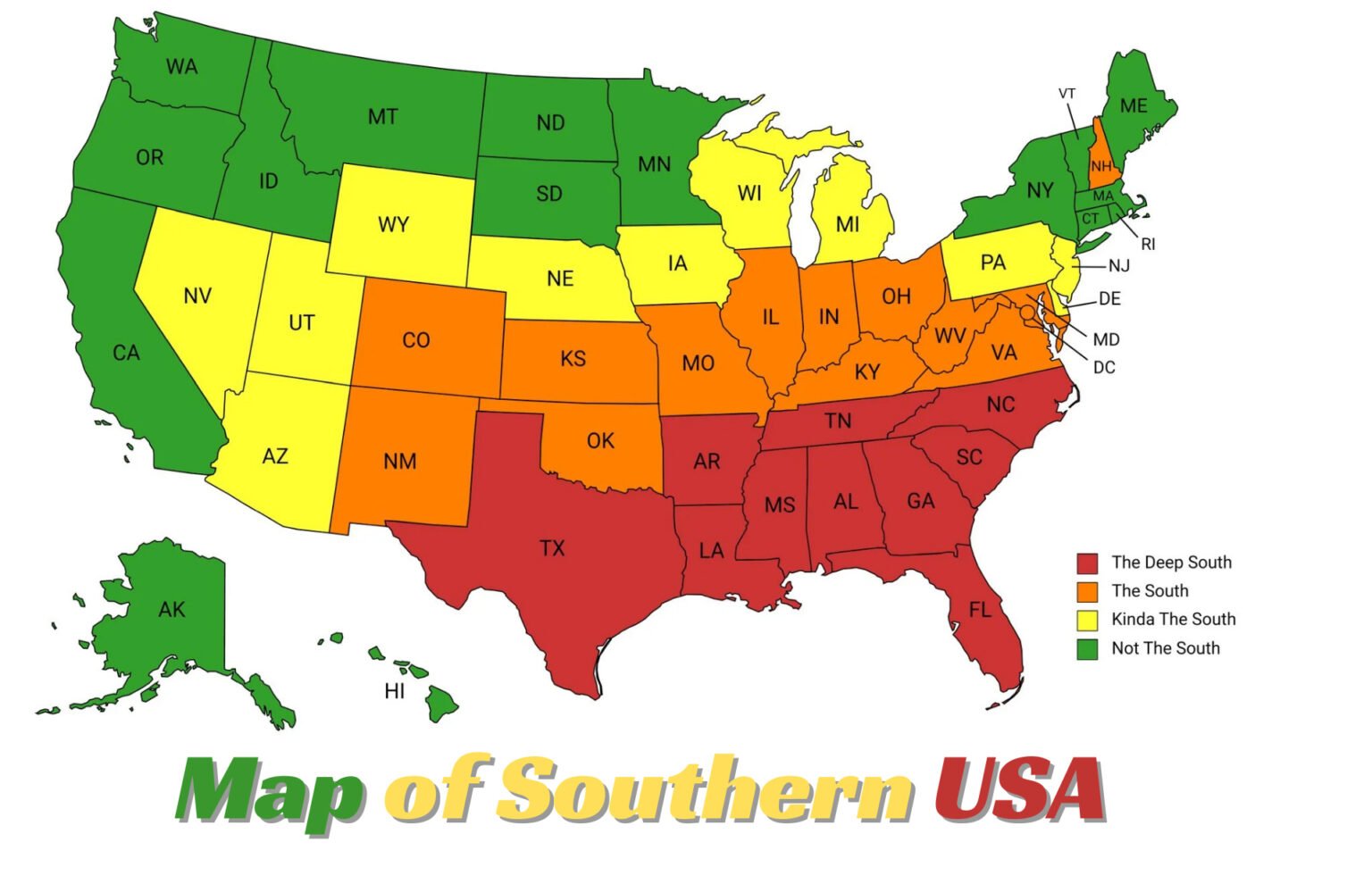Map Of Southern USA Best Routes For Road Trips 2025 Map Of Southern USA 1536x990