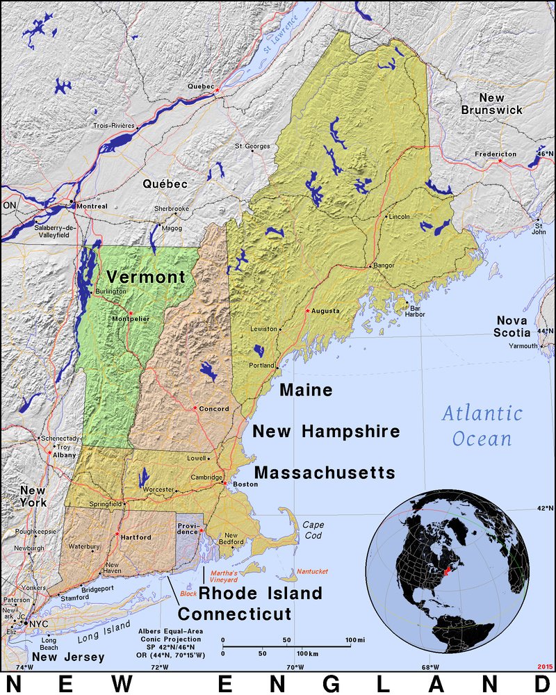 New England Map USA